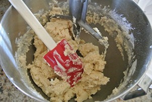 Add dry ingredients to butter mixture
